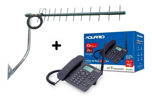 Kit Telefone De Mesa Rural Dual Chip Quadriband Ca-42s