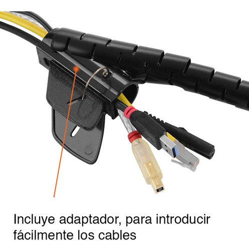 Protector De Cables Escritorio Organizador Negro Pack