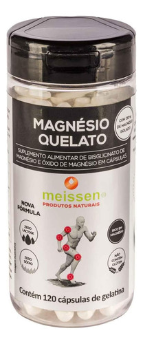 Magnésio Quelato 433mg 120 Cápsulas Meissen Sem Sabor