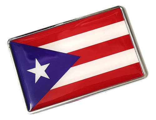 1 Calcomanía De Metal Con Emblema De Bandera De Puerto Rico 