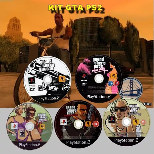 Coleção de Jogos Gta Ps2 (5 DVD)