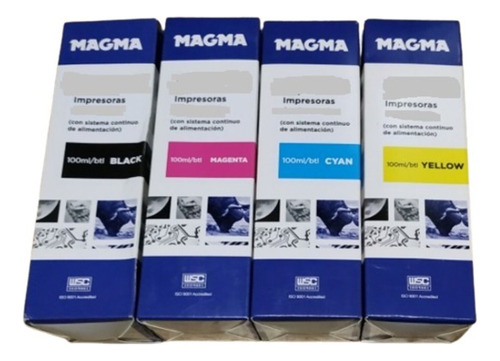 Frascos De Tinta 100ml Para Sistema Continuo Epson 4 Color