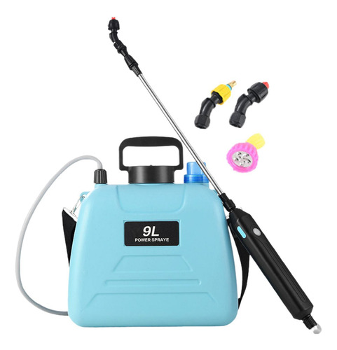 Gardinador Eléctrico De Jardín Con Botella 9l Azul 27x32cm