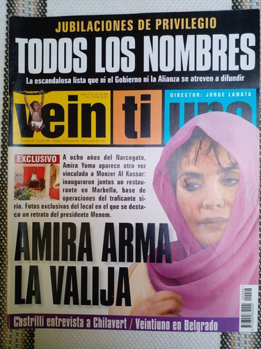 Veintiuno N° 46 27/5/99 Amira Chilavert Tinelli Menem Lanata