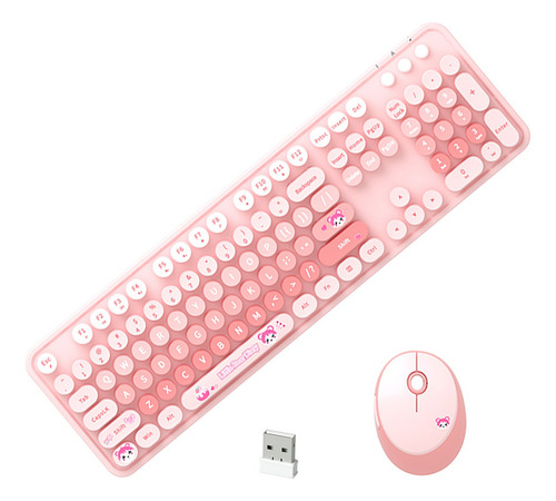 Set De Teclado Y Ratón Mofii St En Rosa