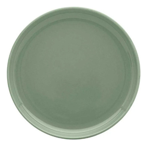 Prato Sobremesa Em Cerâmica Flat Matcha Verde 20cm - Oxford