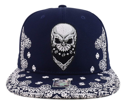 Gorra Plana Trendy Shop Skull Bandana Bordada Con Gorra Plan