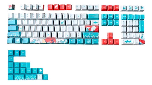 Set Keycaps Pbt Coral Sea 108 Teclas