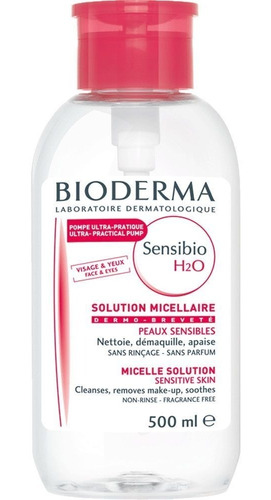 Solución Micelar Bioderma Sensibio H2o X 500 Ml