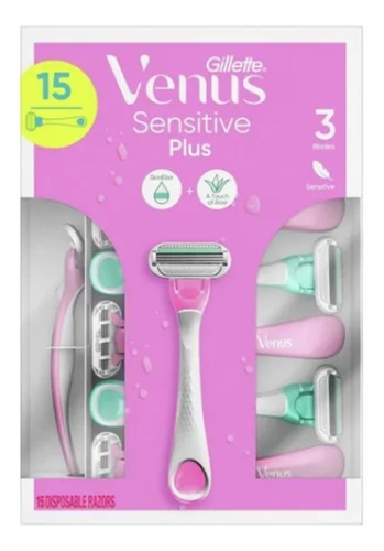 Rastrillo Gillette Venus Sensitive Plus Contiene 15 Piezas