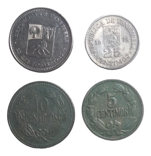 Monedas Venezuela De 50 A 5 Céntimos 4 Piezas 