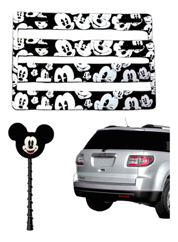 Porta Placa Mickey Mouse Con Cabeza Para Antena 