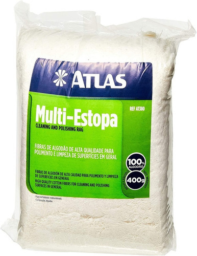 Estopa Atlas 100% Algodão 400g Cor Branco