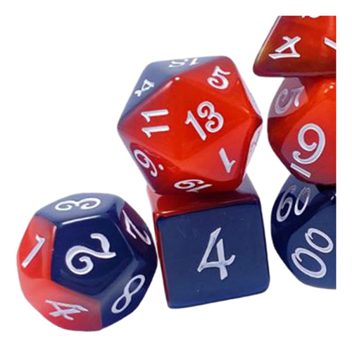 2 X 7x Dados De MĂșltiples Caras, D4 D8 D10 D12 D20 Rojo
