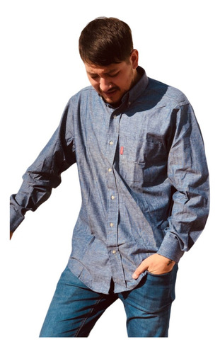 Camisa Vestir Y/o Uniforme Chambray Talle Especial