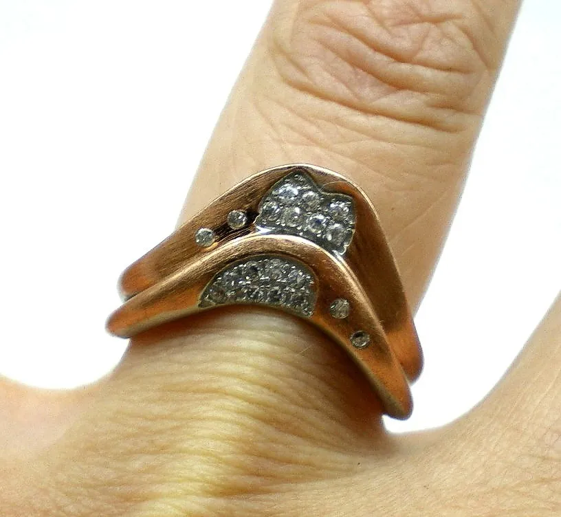 Anillo De Plata 925-oro Y Zafiros Blancos