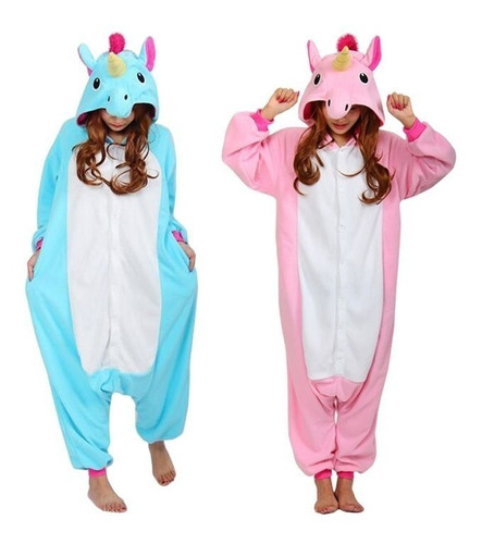 Pijama Kigurumi Unicornio Celeste Full Stock - Enteritos
