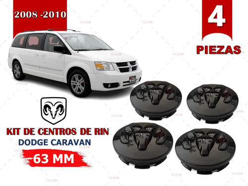 4 Centros De Rin Caravan 2008 Al 2010 Negro 63 Mm