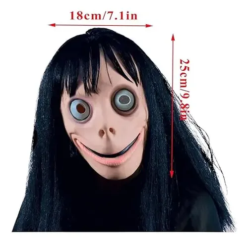 Realistic Scary Momo Latex Mask Creepy Halloween Cosplay Cos