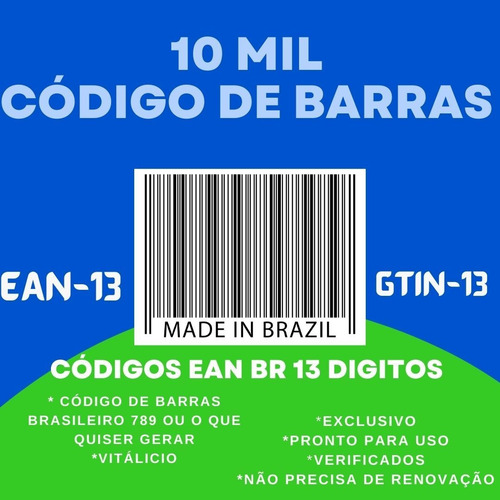 10k Código Ean 13 Br Para Todos Marketplaces Americanas B2w