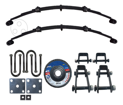 Feixes Molas Fixação Jumelos 4 Lâminas 80cm Carretinha 500kg