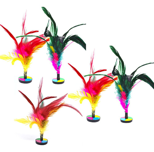 5 Peças Kick Shuttlecock Chinese Jianzi Colorful Feather Foo