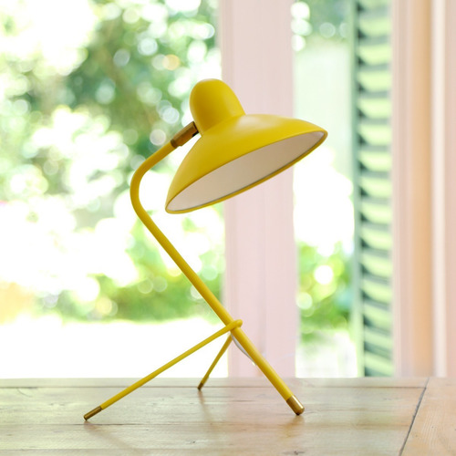 Imagen 7 de 8 de Lampara De Mesa Velador Escritorio Julia Ikon Amarillo