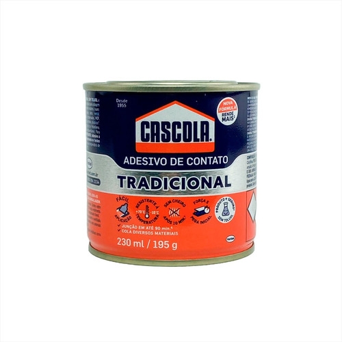 Adesivo De Contato Tradicional S/ Toluol 195g Cascola Cor Incolor