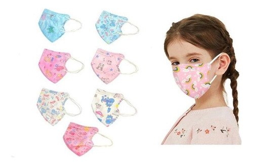 X100 Mascarillas Niño Con Diseño Kn95 5pliegues Reutilizable
