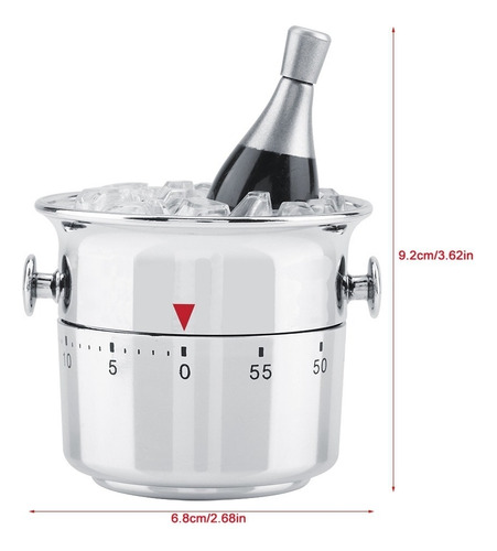 Temporizador De Cocina En Forma De Cubo 60 Minutos Acero Ino