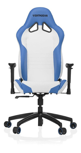 Imagen 2 de 3 de Silla de escritorio Vertagear SL2000 VG-SL2000 gamer ergonómica blanca y azul con tapizado de cuero sintético