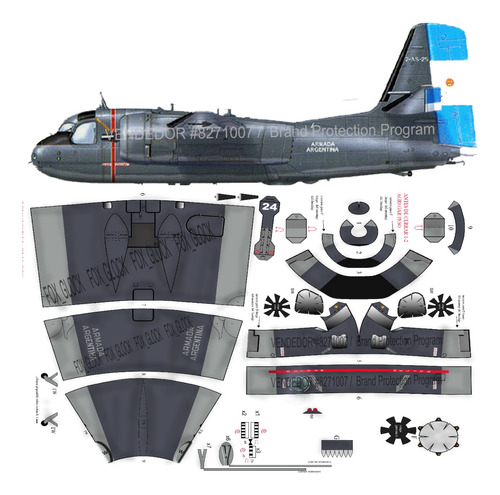 Grumman S-2t Turbo Tracker Armada 1.50 Vectorial Papercraft