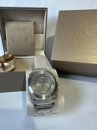 Reloj Pulsera Bvlgari Plata/gris + Full Set Plata Plata Gris (Usado)