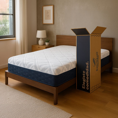 Colchón En Caja Sueño Dorado Box Prime 2 Plazas Y Media King 180x200 x25 cm