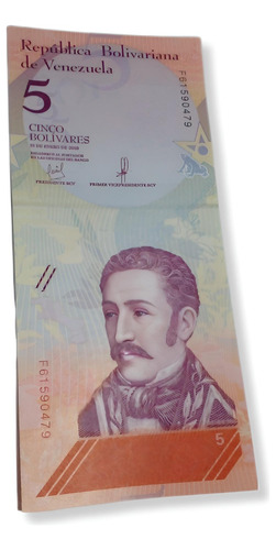 Billete De Venezuela Nuevo Y Original De 5 Bolívares 