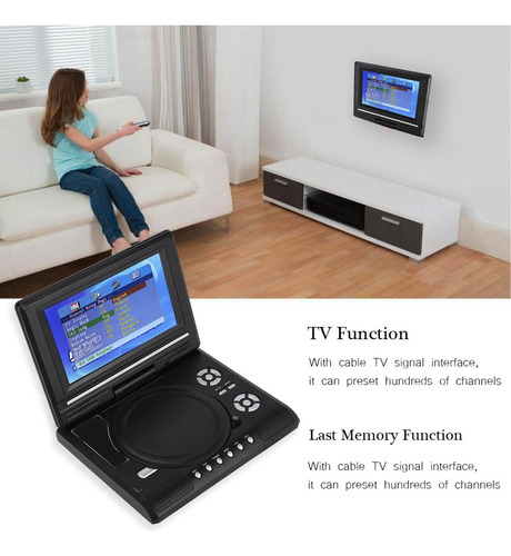 Reproductor De Dvd Portátil De 7 Pulgadas Con Pantalla