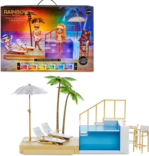 Rainbow High Juego De Piscina Y Playa  Cambia E Color 7 En 1