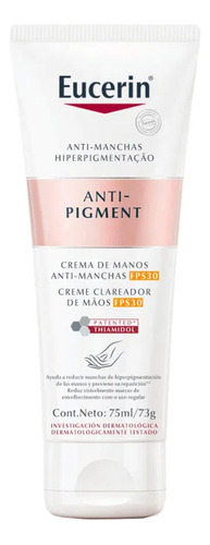  Crema anti-manchas para manos Eucerin Anti-Pigment Crema de manos FPS 30 en tubo de 75mL/73g