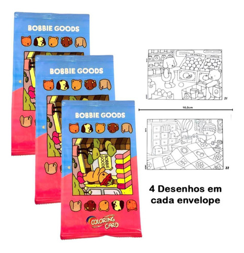 10x Bobbie Goods Cards Para Colorir Pacote Com 4 Unidades