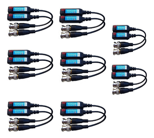 200 Pares Video Balun De 5 Mp Ultra 4k Cámaras De Seguridad Color Negro