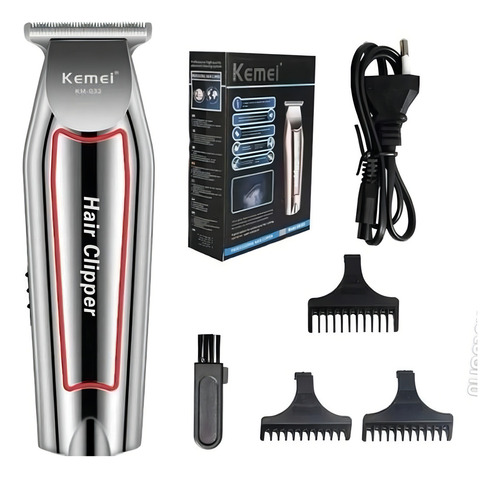 Maquina Cortar Cabelo Kemei 0119 + Kemei 032 Cortar Barba