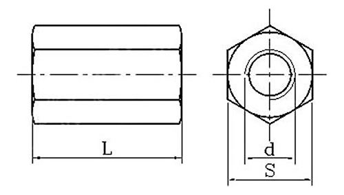 Tuerca Hexagonal De Acero Inoxidable M12 X 1.75 X 40mm (2 Un