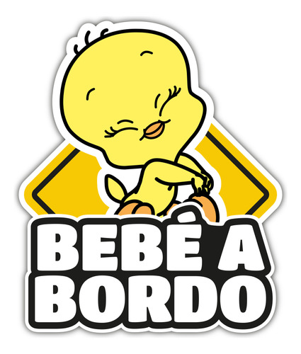 Sticker Bebé A Bordo Autoadhesivo De Piolín 12cm