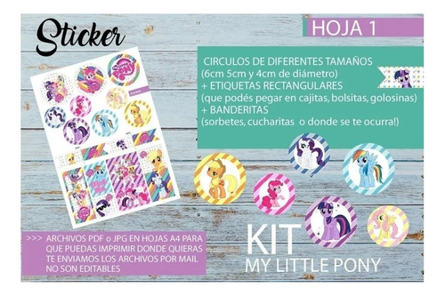 Kit Imprimible Desayuno Mi Pequeño Pony My Little Pony (Usado)