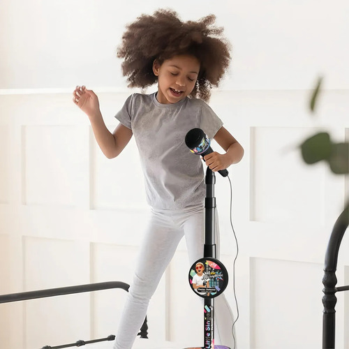 Micrófono Juguete Con Base Bocina Luces Infantil Karaoke