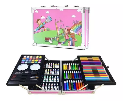 Set Arte Colores Crayones Plumones Acuarelas Maletin 145 Pzs –
