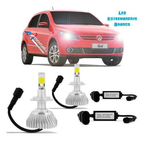 Kit Lampada Super Led 6000k P/ Farol Baixo Gol G5 Tipo Xenon