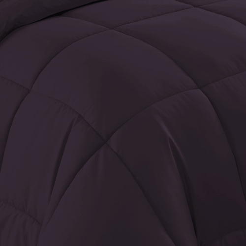 Juego De Edredón 7 Piezas Unicolor Morado King Para Todas La