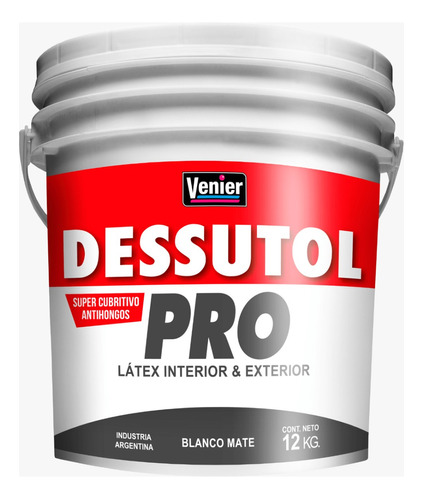 Pintura Latex Interior Exterior Venier Dessutol Pro 12 Kg