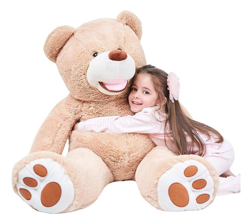 Osito De Peluche Gigante Ikasa Marrón 99 Cm Suave Y Lavable